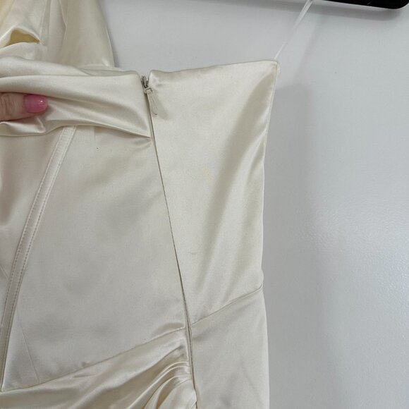 NWT Reformation Eisa Bridal Silk Maxi Dress Sz 4 in Ivory Asymmetric One Shoulde - Picture 8 of 9